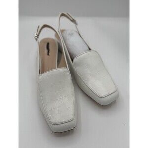 Kate Spade Sahiba slingback pump white crocodile-embossed leather Size 10 NWB!